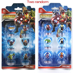 Disney 6PCS Frozen Princess Aisha Spiderman   cartoon stamped   children's toy seal Drawing tools  art supplies toys gift