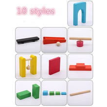 Load image into Gallery viewer, 120 Pcs/set Wooden Domino Institution Accessories Organ Blocks Rainbow Jigsaw Dominoes Montessori Educational Toys for Children