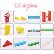 Load image into Gallery viewer, 120 Pcs/set Wooden Domino Institution Accessories Organ Blocks Rainbow Jigsaw Dominoes Montessori Educational Toys for Children